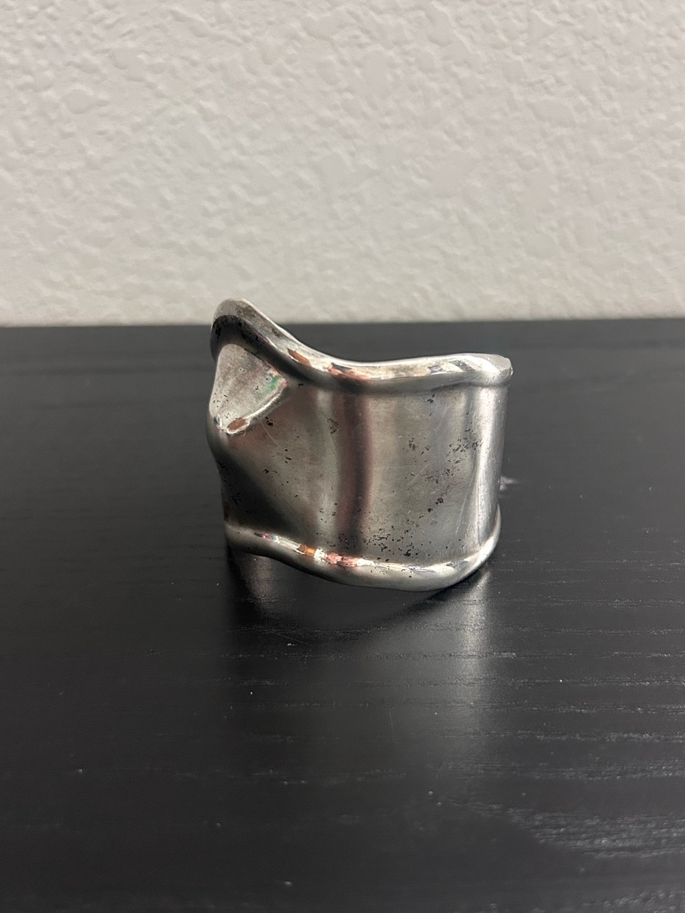 Large Sterling Silver Cuff Sculptural Asymmetric Statement Bracelet 60.4g VTG